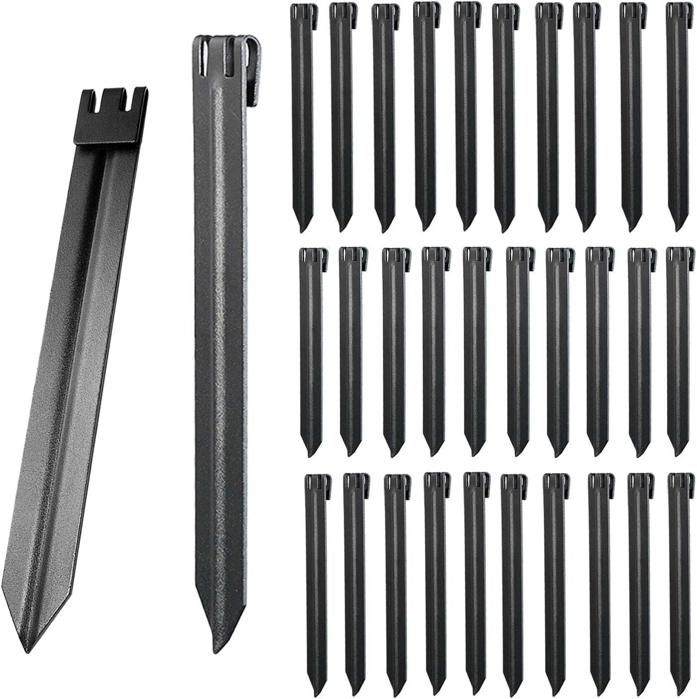 30Pcs 10Inch Black Metal Landscape Edging Stakes for Gardens