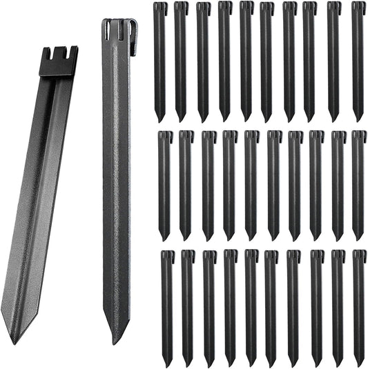 30Pcs 10Inch Black Metal Landscape Edging Stakes for Gardens