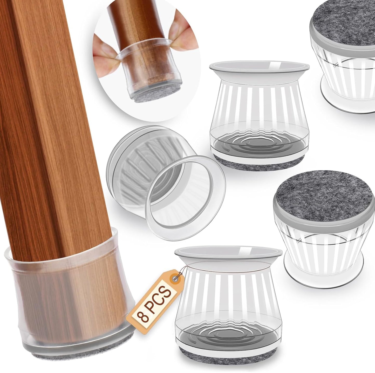 Silicone Chair Leg Protectors - Non-Slip Floor Saver