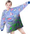 Wearable Blanket Hoodie Kids Glow in the Dark Dinosaur Sweatshirt