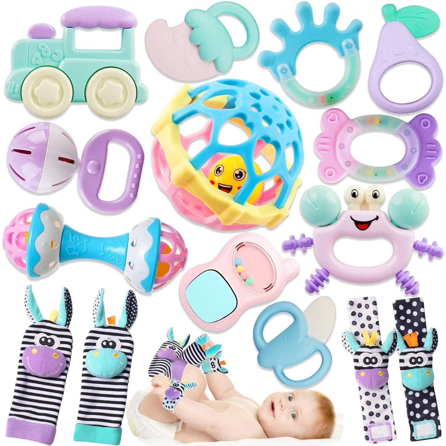 Baby Rattles Set: Teething Relief & Fun!