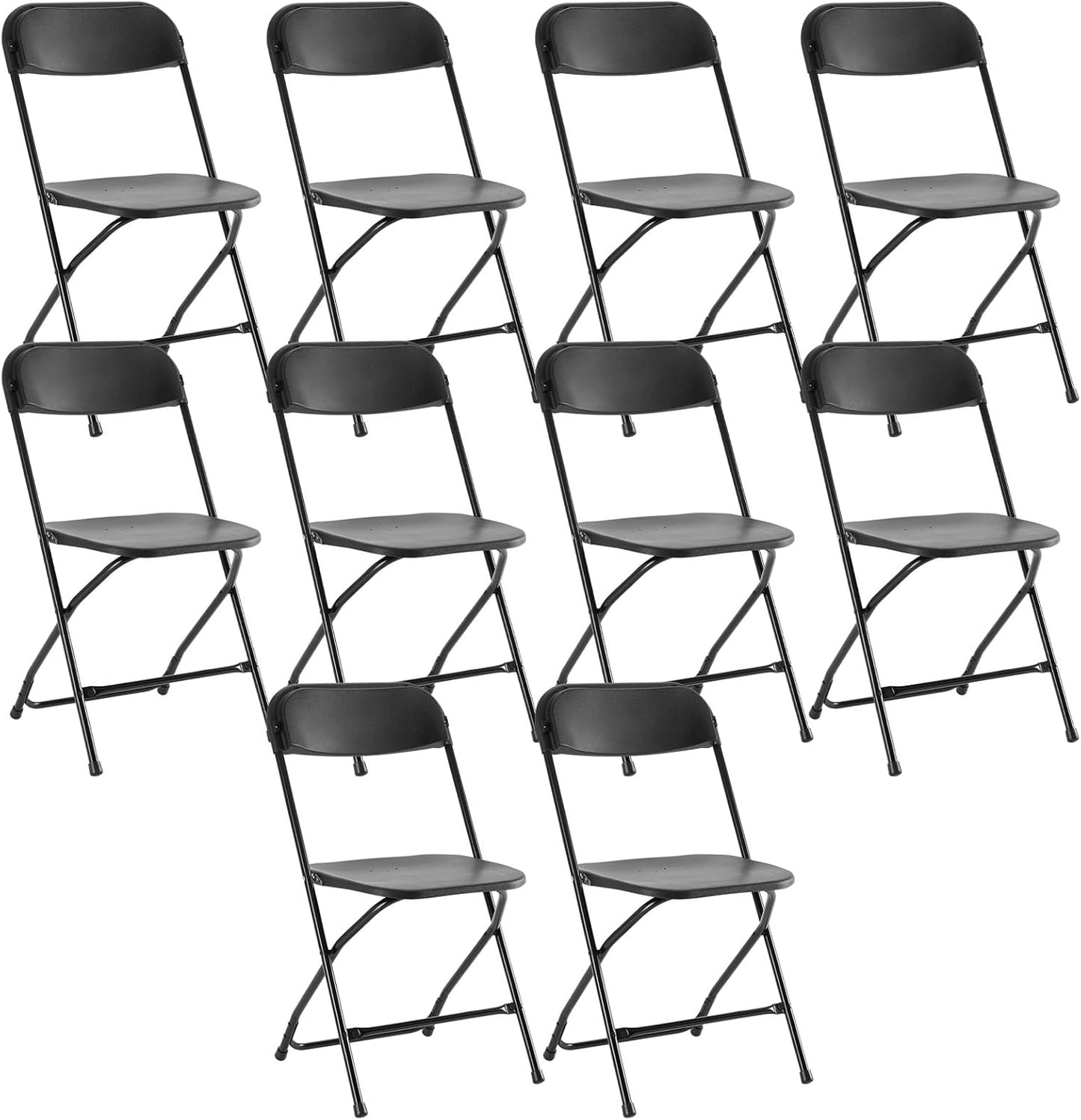 DUMOS Folding Chairs 10 Pack with 330-Pound Capacity
