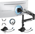 Ultrawide Monitor Arm Mount for 24 to 57 in Screens - Heavy Duty USB