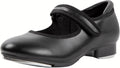 Tap Shoe Dance Flats for Kids Black Matte PU - Easy Strap
