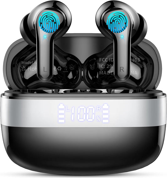 Wireless Bluetooth Earbuds with Noise-Canceling and 48H Playtime