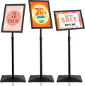 3 Pack Heavy Duty Pedestal Poster Sign Stand 11x17 - Stable Adjustable