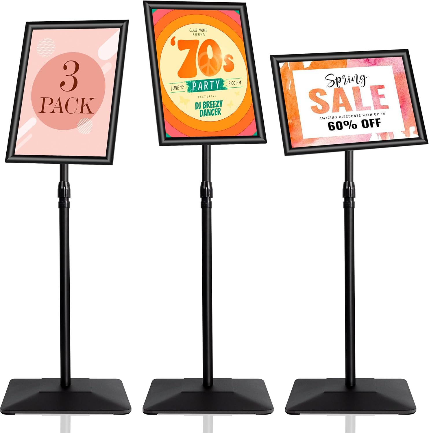 3 Packs Heavy Duty Pedestal Poster Sign Stand for Display