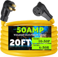 20FT 50Amp Welder Adapter Cord NEMA 10-50P to 6-50R - Heavy Duty 20ft