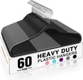 HOUSE DAY Heavy Duty Plastic Hangers 60 Pack - Slim Space Saving