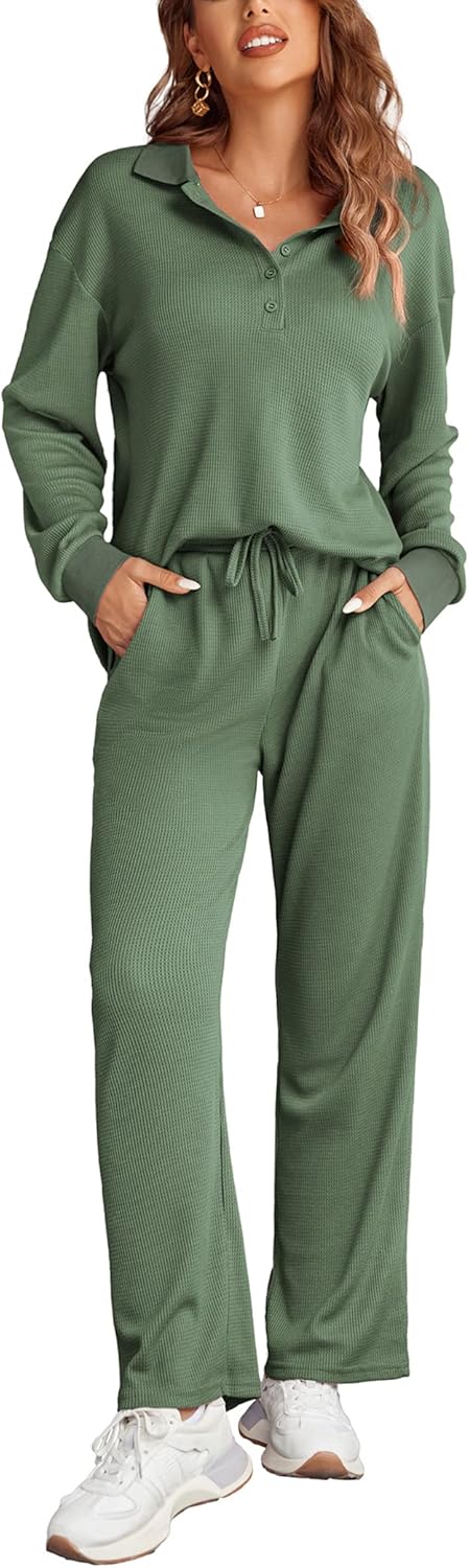 Ekouaer Womens 2 Piece Matching Lounge Sets for Fall Comfort