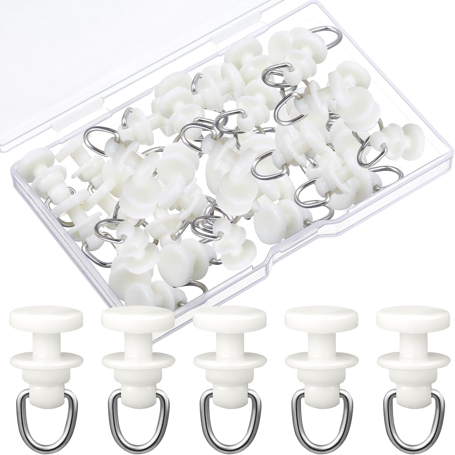 Effortlessly Slide Curtains: Plastic Glider Hooks (50 pcs)