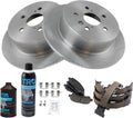 Rear Brake Pad & Rotor Kit with Parking Shoes - Ceramic Stop Power