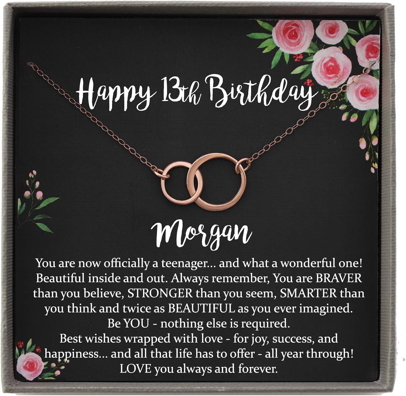 Personalized 13th Birthday Gifts for Girls - Meaningful Necklace