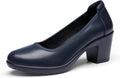 DREAM PAIRS Women's Chunky Closed Toe Low Block Heels - Work Comfort 2