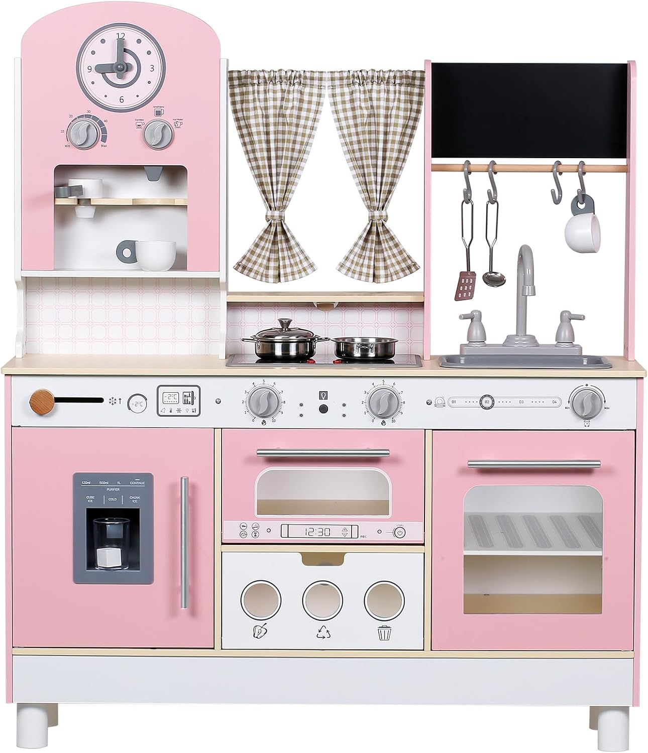 Kids Kitchen Playset with Adjustable Heights for Role Play Fun