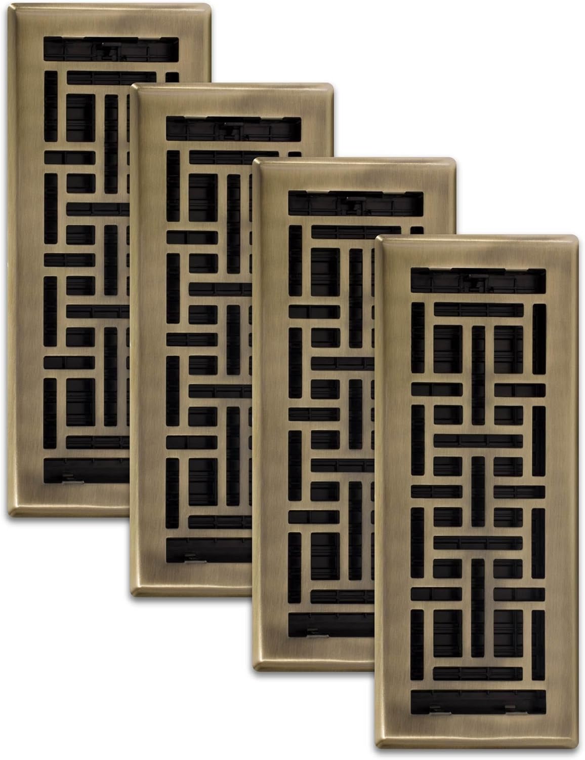 Oriental Floor Register 4-Pack 4x12 in Antique Brass Finish