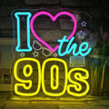 I Love the 90s Neon Sign for Vibrant Retro Wall Decor
