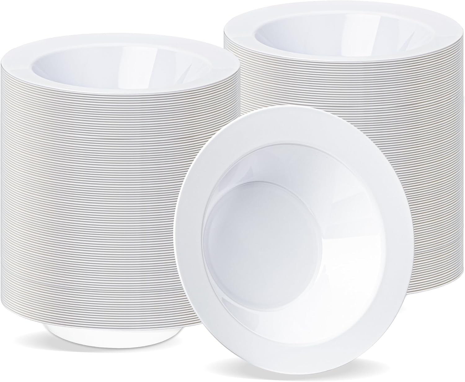 200PCS White Plastic Bowls for Parties, Weddings, and More