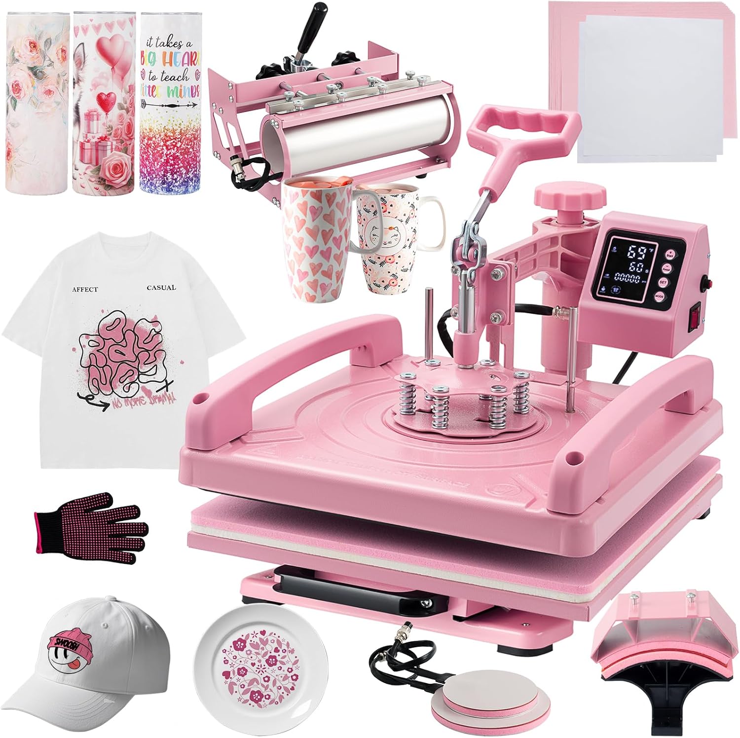 Heat Press Machine 15x15 inch for T-Shirts and Tumblers