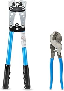NEIKO Lug Crimping Plier and Cable Cutter Set for Electricians