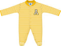 Creative Knitwear College Baby Striped Footed Romper - Soft Game Day