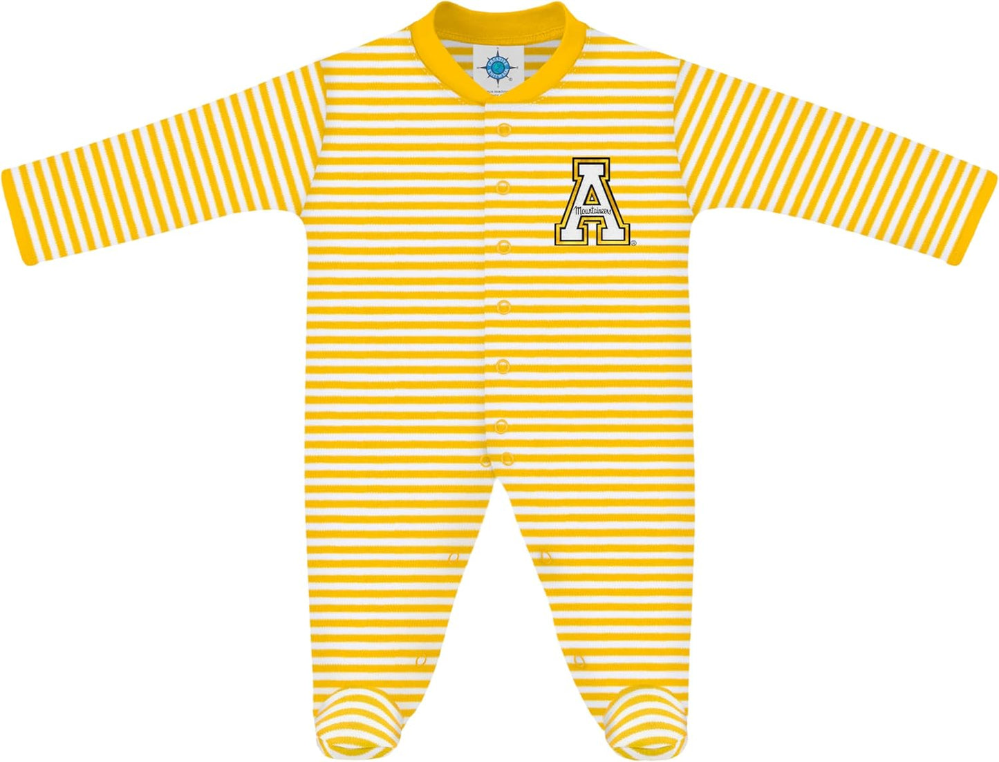Creative Knitwear College Baby Striped Footed Romper for Game Day