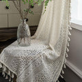 WAZZIO Boho Beige Lace Curtains: Farmhouse Chic 63 Length