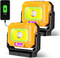 2Pack Magnetic Work Light 1500LM COB - Versatile Rechargeable Job