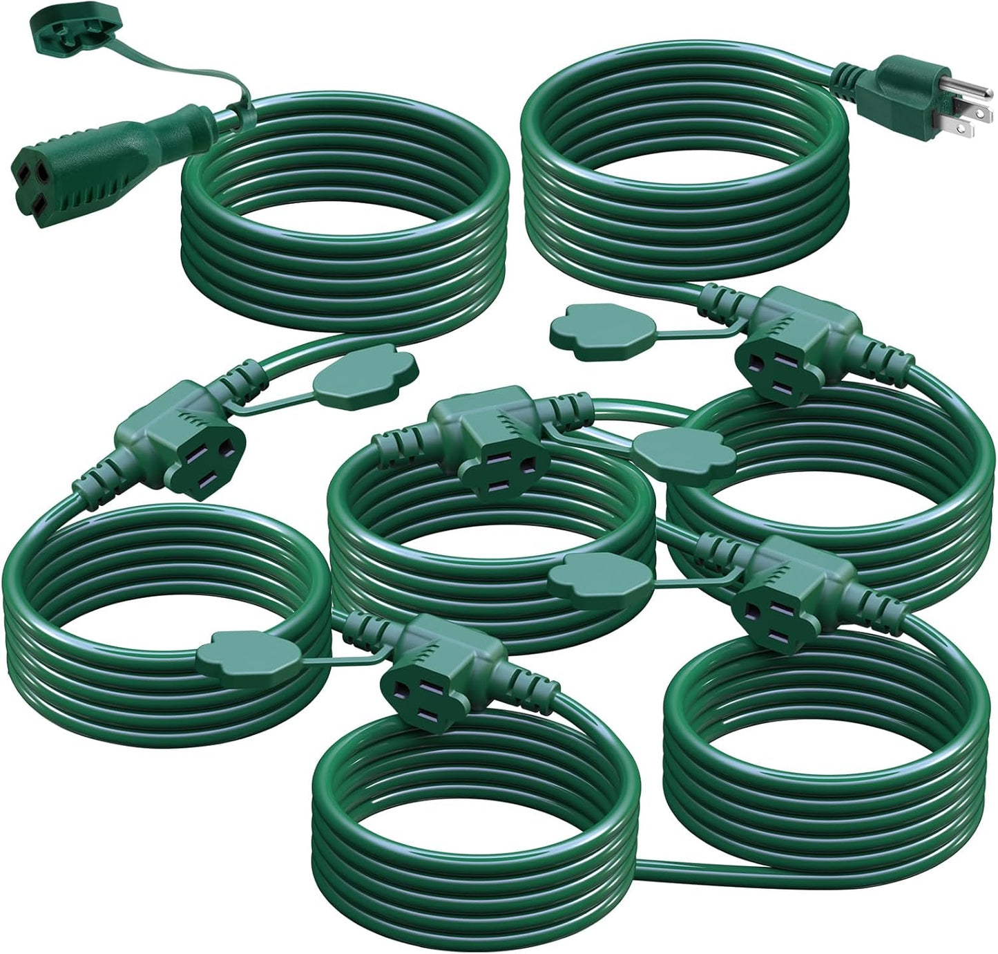 50Ft Outdoor Extension Cord with 6 Outlets for Versatile Use