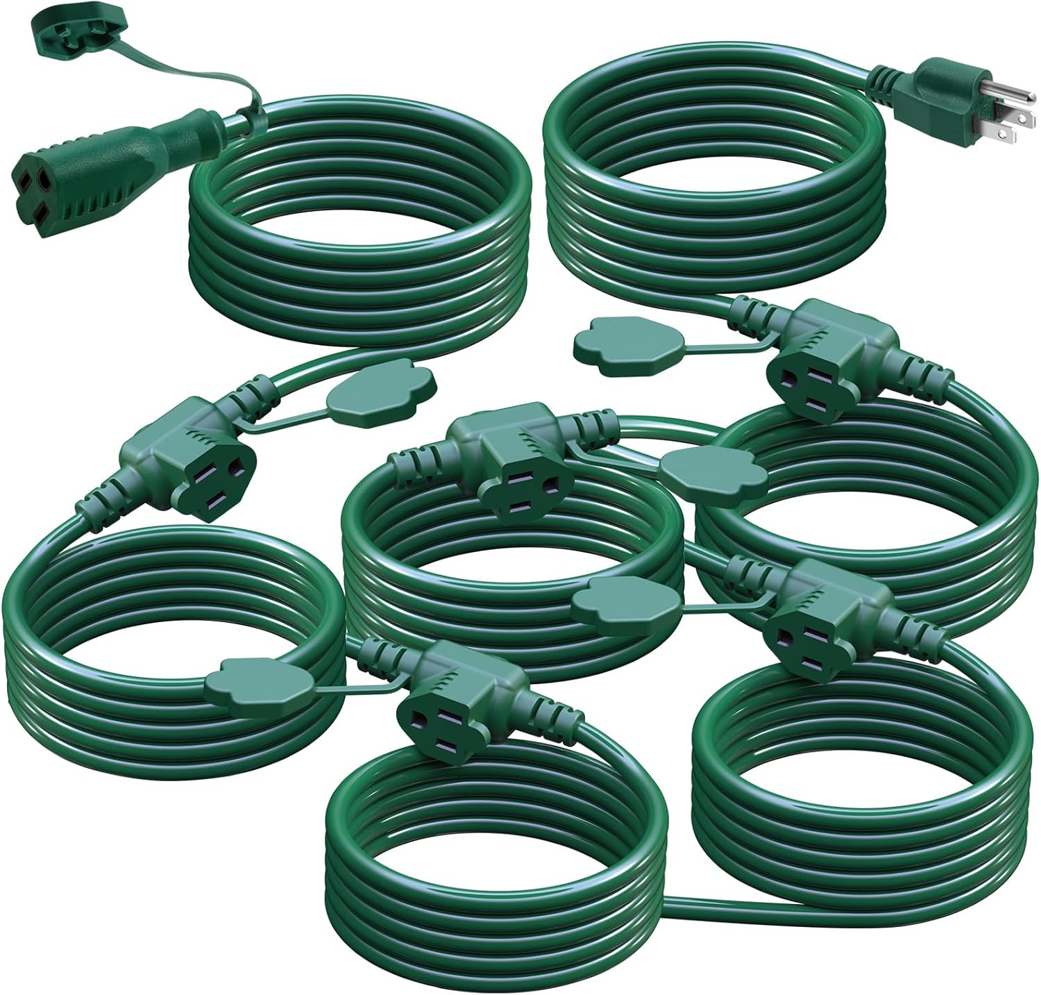 50Ft Outdoor Extension Cord with 6 Outlets for Versatile Use