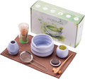 Matcha Whisk Set - 8Pc Ceramic Bowl & Bamboo Whisk Kit - Curved