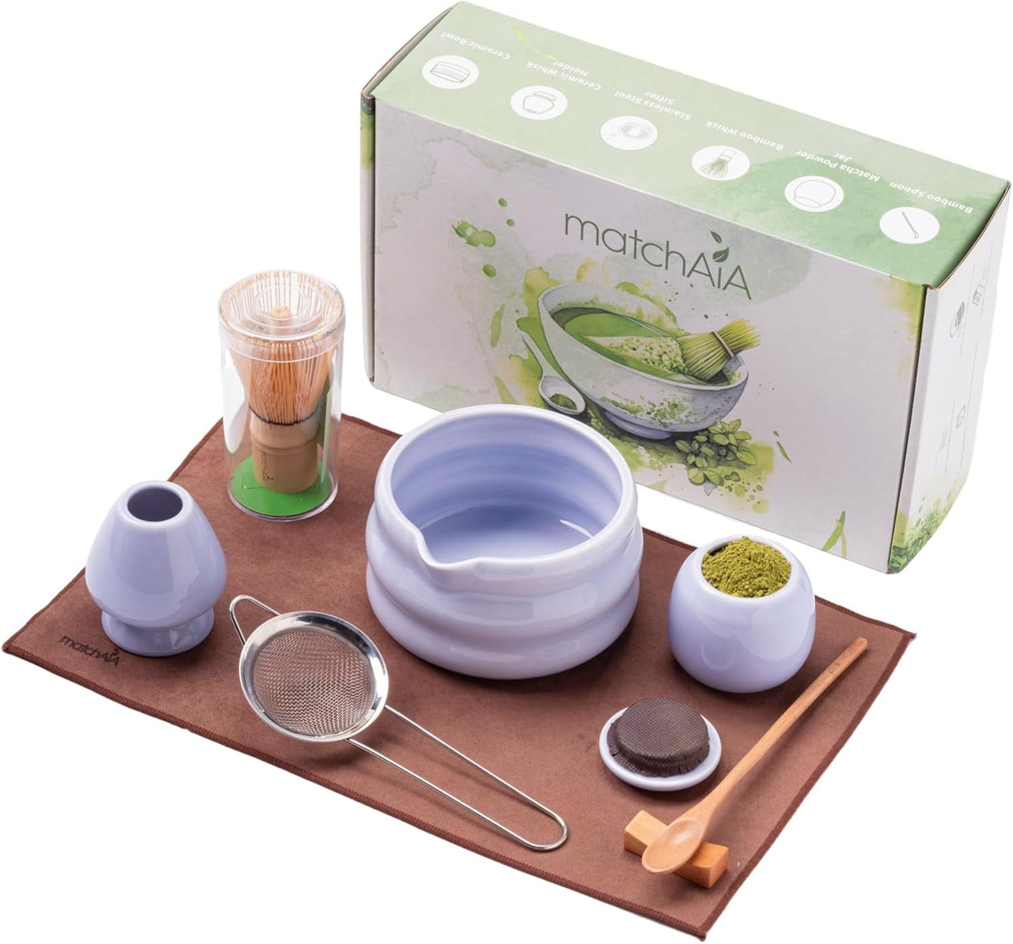 Matcha Whisk Set - Complete 8 Pcs Kit for Traditional Matcha