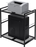 Rolling Computer Tower Stand | 2-Tier Cart w/ Storage | Holds 40lbs | OYEAL
