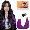 Doores I Tip Hair Extensions 18 in Purple - Natural Remy Look