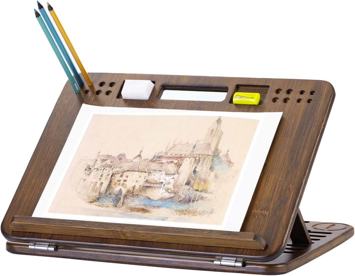 StrongTek 6-Position Bamboo Table Easel for Art and Sketching