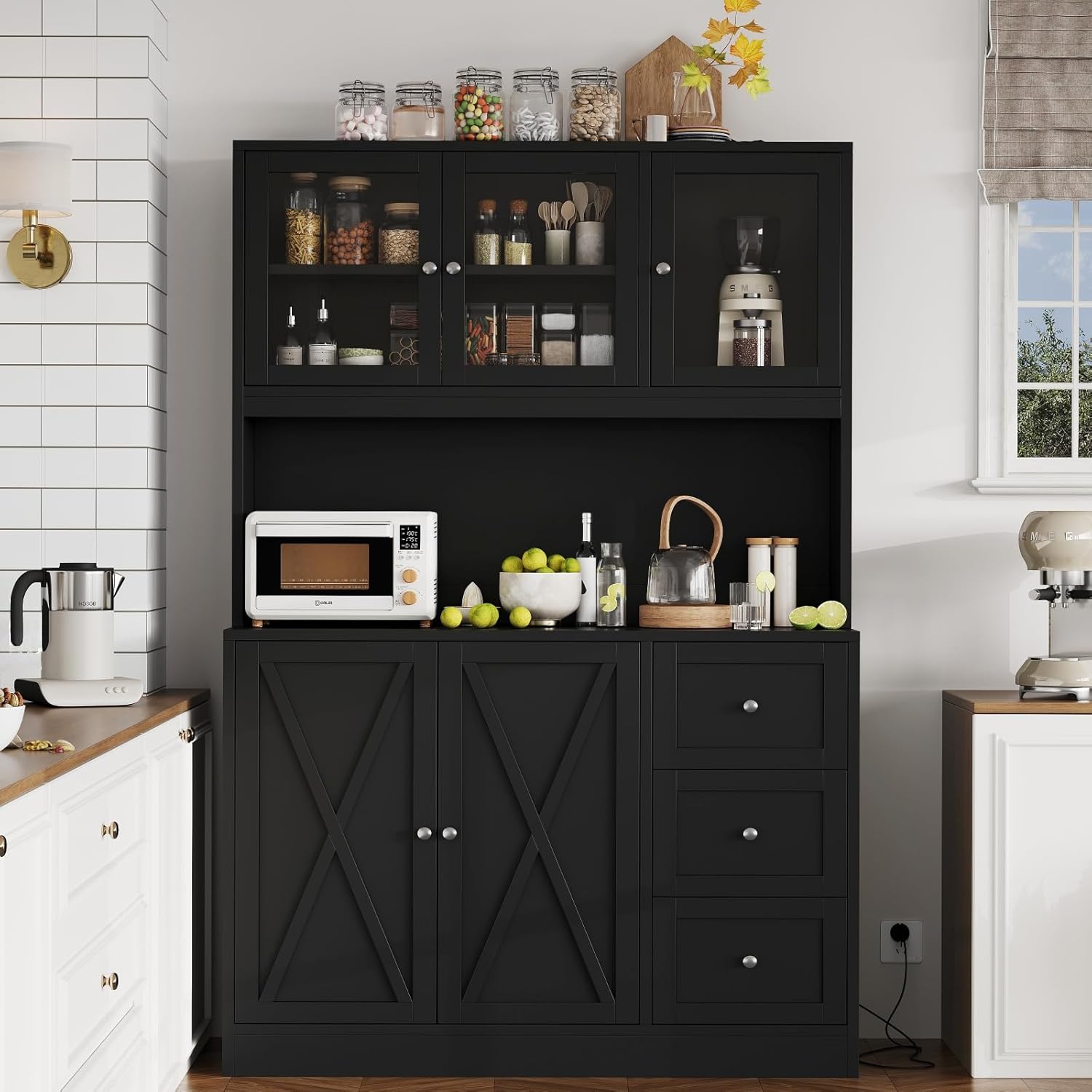 Irontar 70.9'' Kitchen Pantry with Charging Station