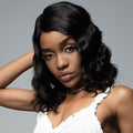 OnePart glueless human hair wig 16 in loose deep wave - natural side
