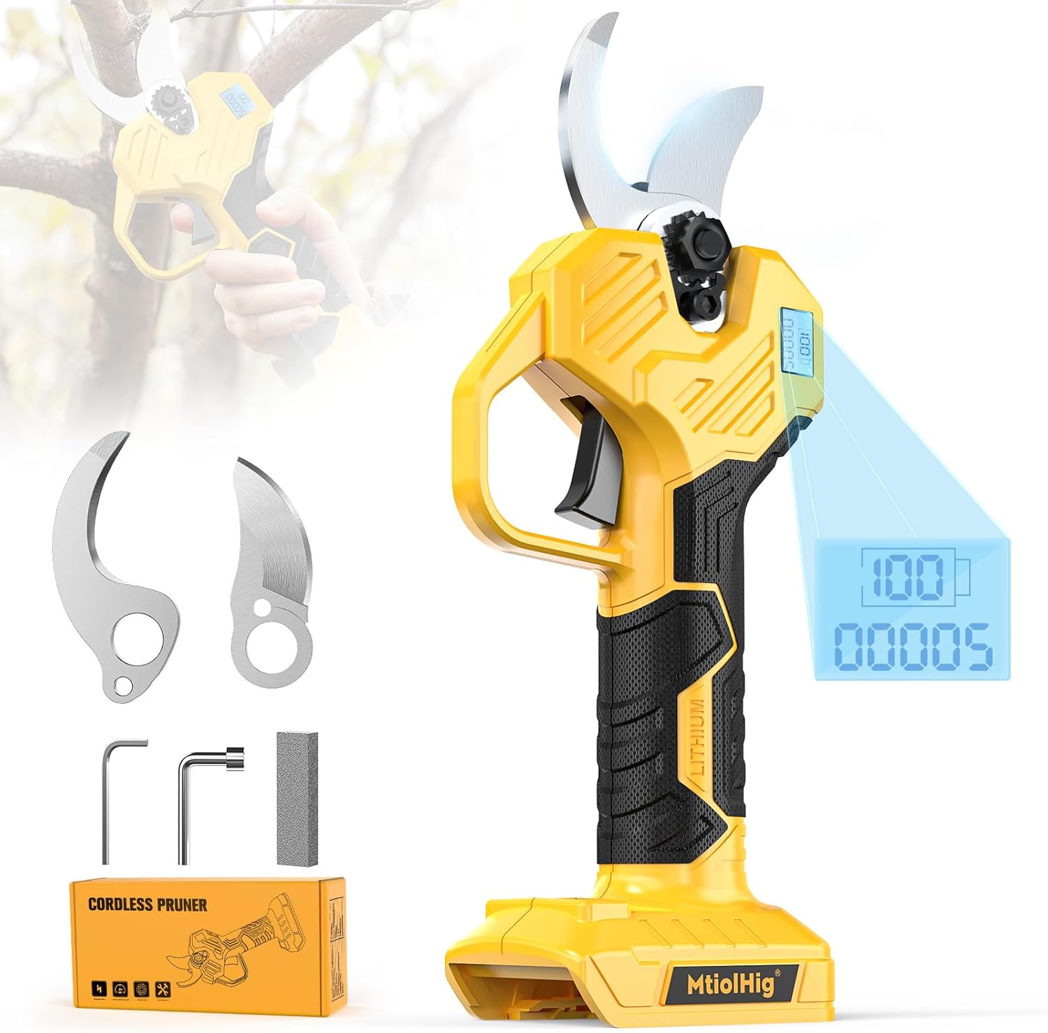 Cordless Electric Pruning Shears for DeWalt 20V Battery Users
