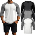 Huukeay Men's 3/4 Sleeve Cotton Crew Neck Baseball T Shirts