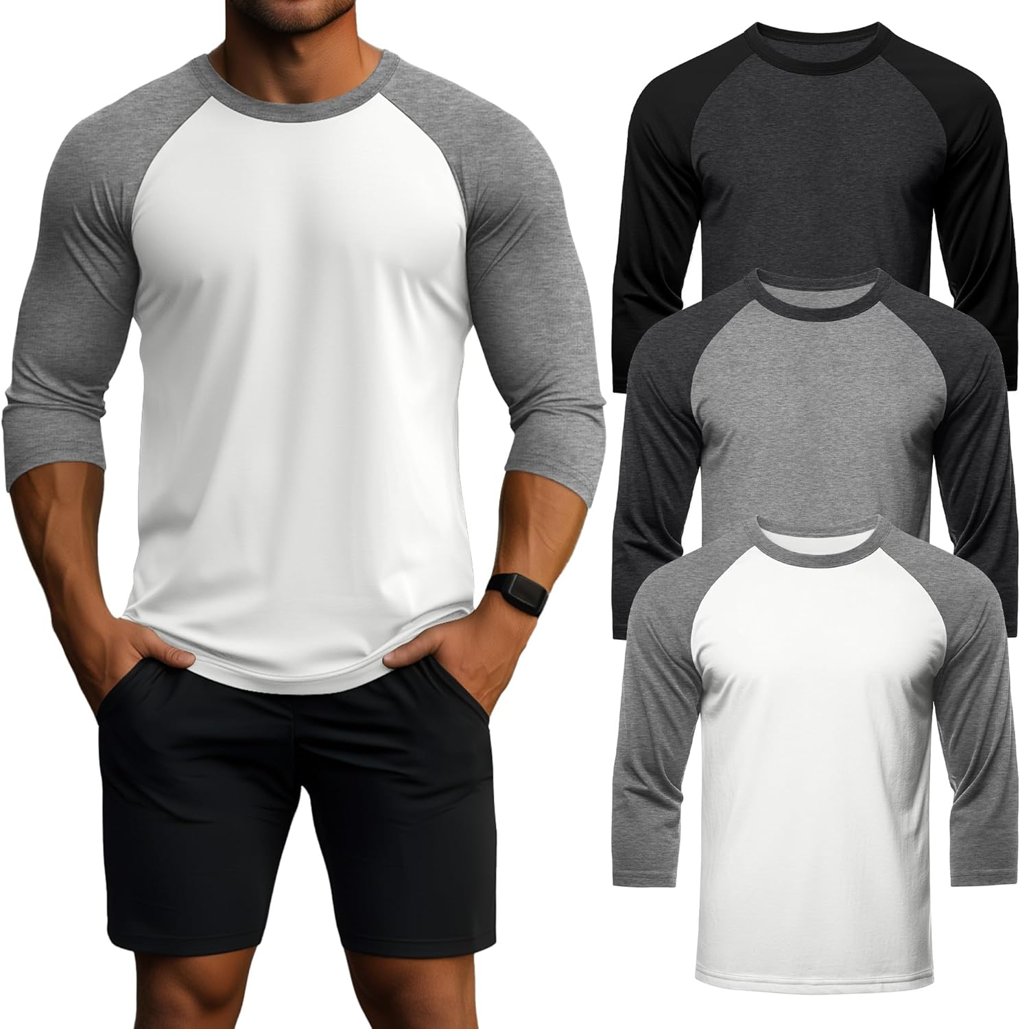 Men's 3/4 Sleeve Shirts for Comfort and Style in Any Occasion