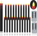 Flameless Taper Candles 10.6 in Dripless Remote Timer - Long Run