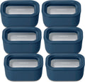 2.6 Cup Glass Food Storage Set - Navy Compact Stackable 6pc