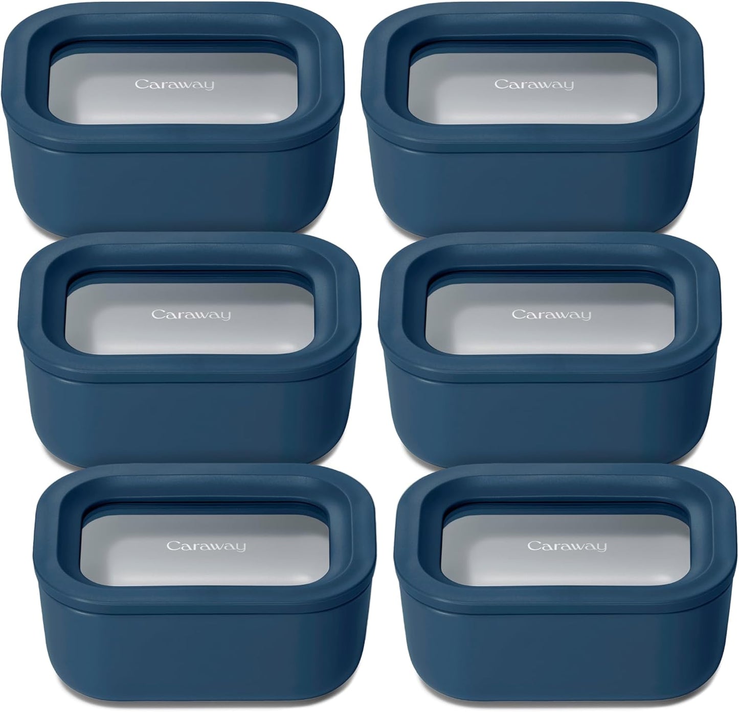 Caraway 6pc Glass Food Storage Set - Non-Toxic & Compact