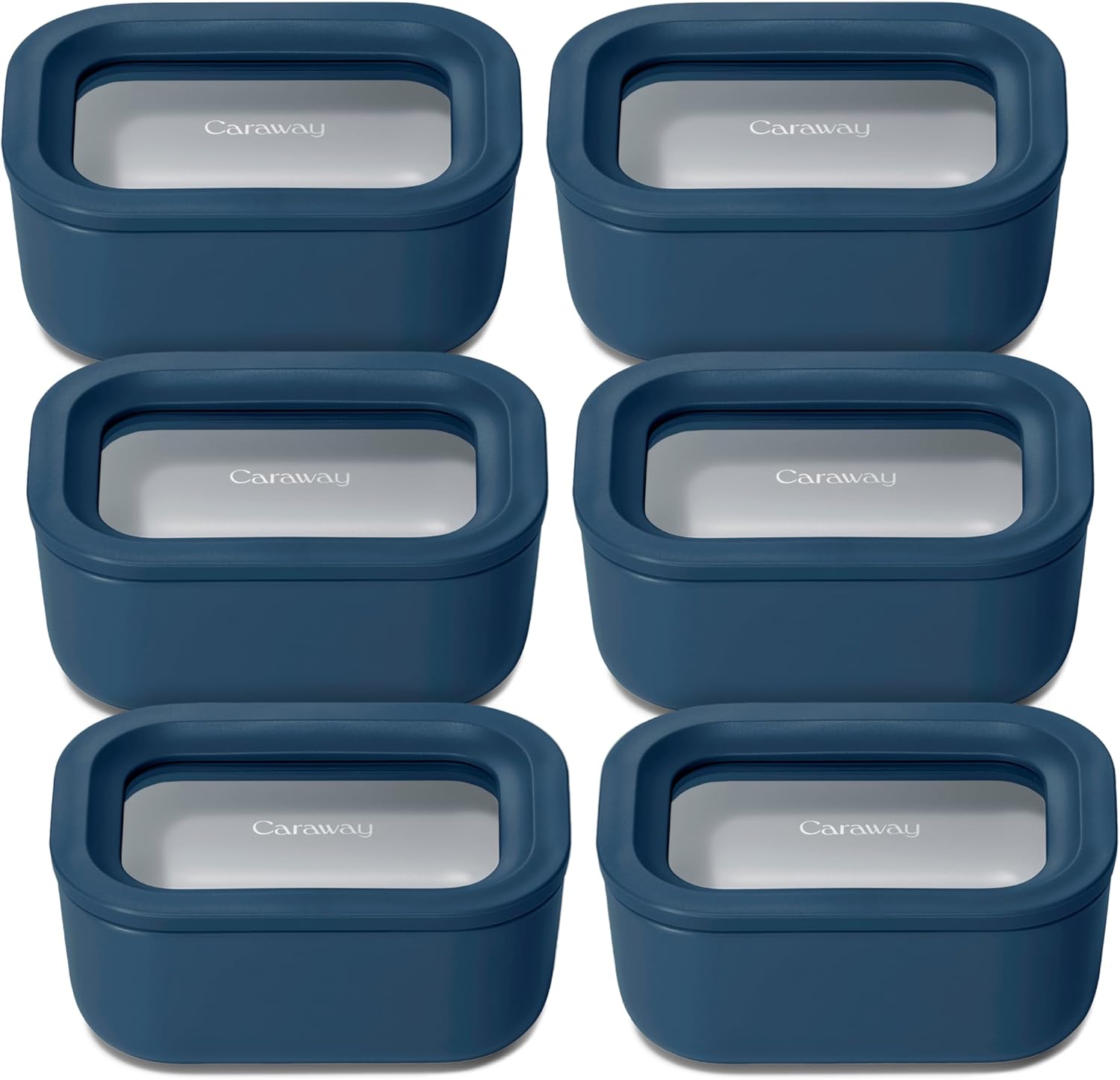 Caraway 6pc Glass Food Storage Set - Non-Toxic & Compact