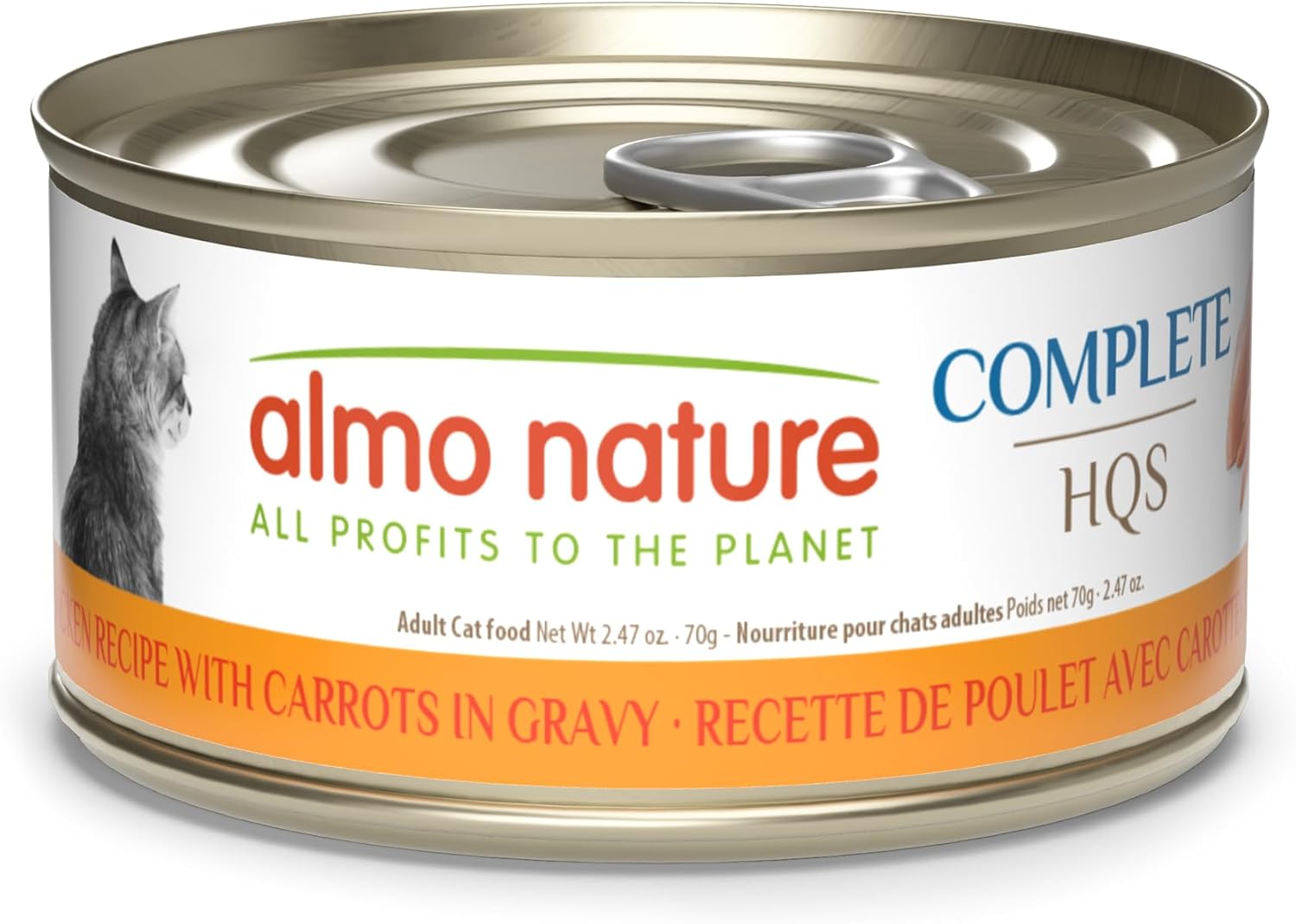 HQS Complete Wet Cat Food Chicken Recipe with Carrots in Gravy