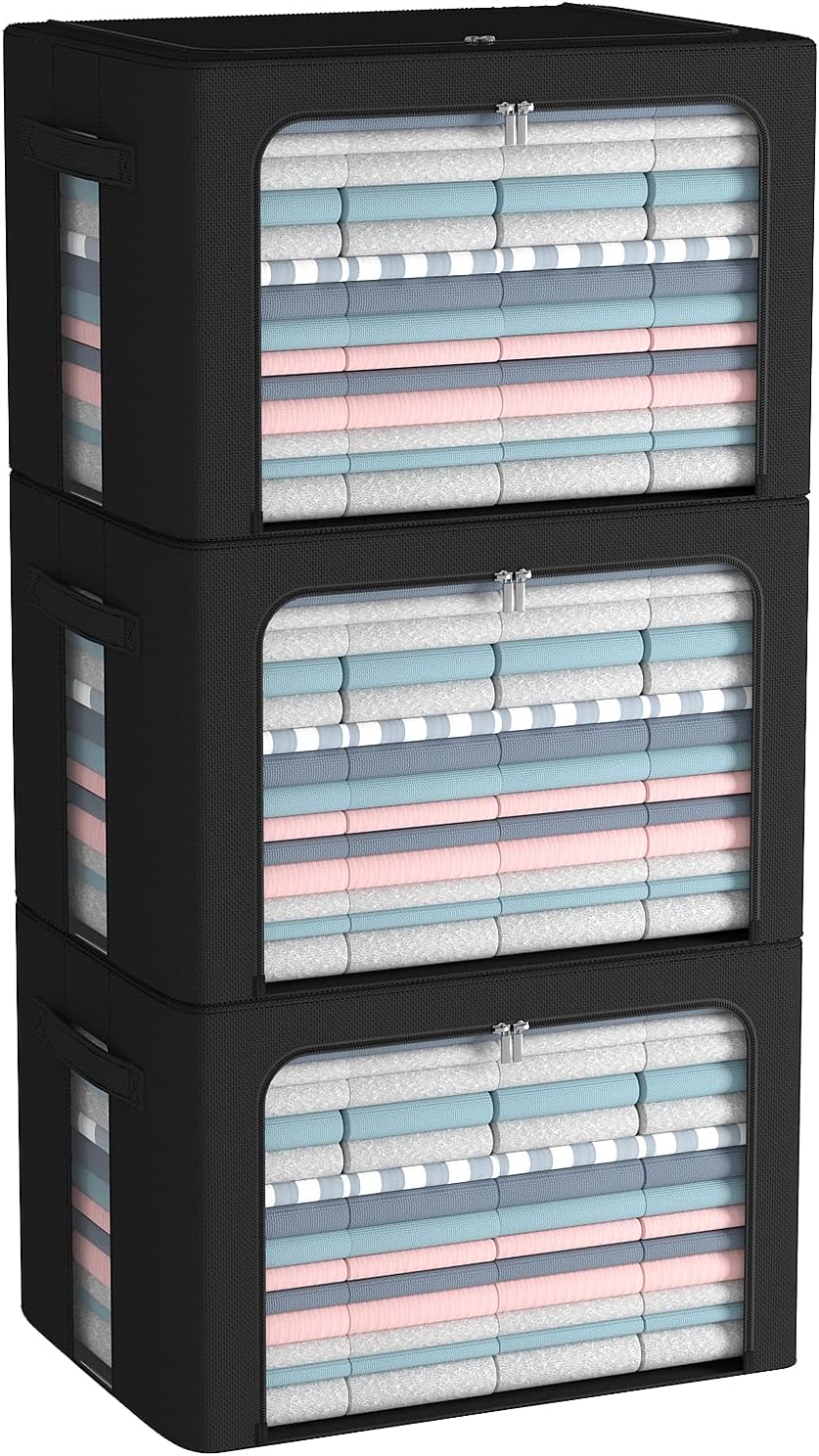 3Pack Frame Storage Box - Large Capacity Oxford Fabric Organizer