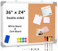 36 in x 24 in White Board & Cork Board Combo - Double-Sided Planner