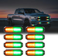 WINECO Green/Amber LED Strobe Lights for Trucks - Low-Profile Kit