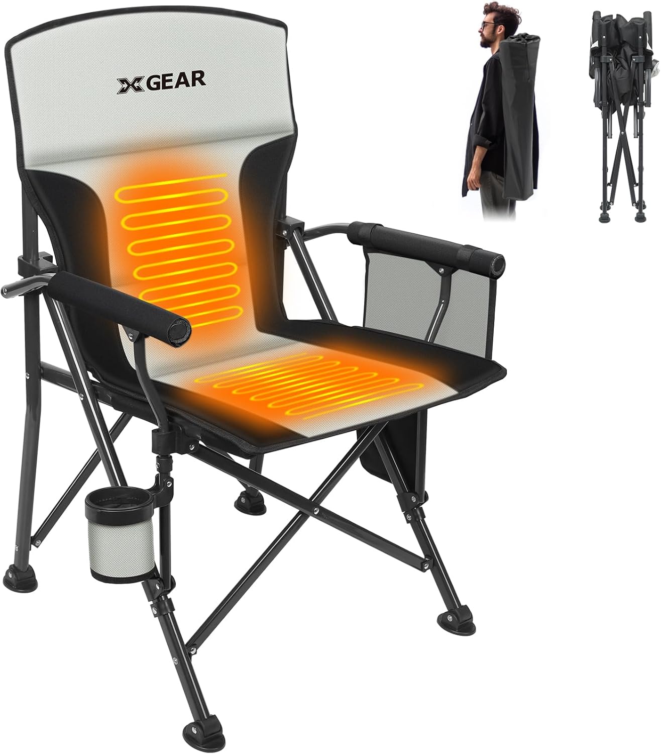 XGEAR Heated Camp Chair - 3 Heat Levels