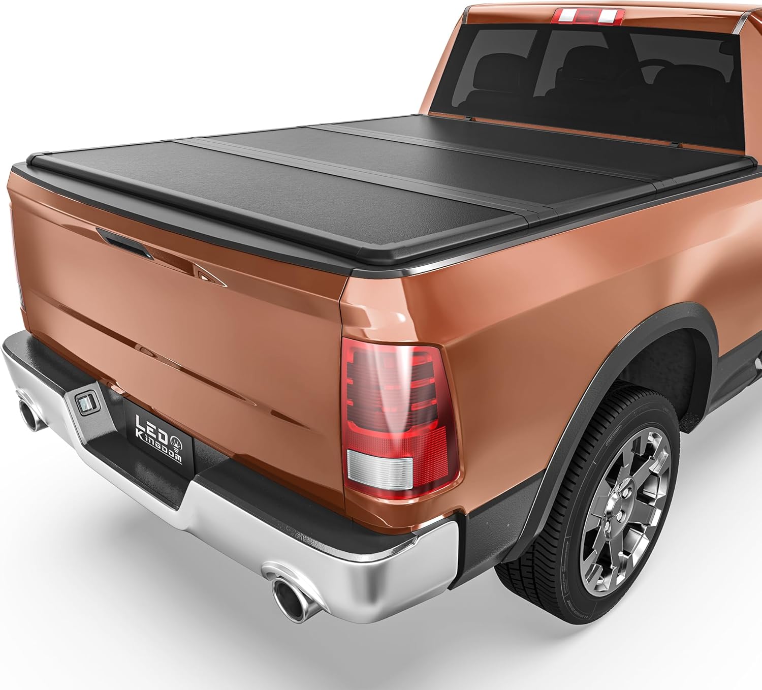 LEDKINGDOMUS Hard Trifold Truck Bed Tonneau Cover for Dodge Ram
